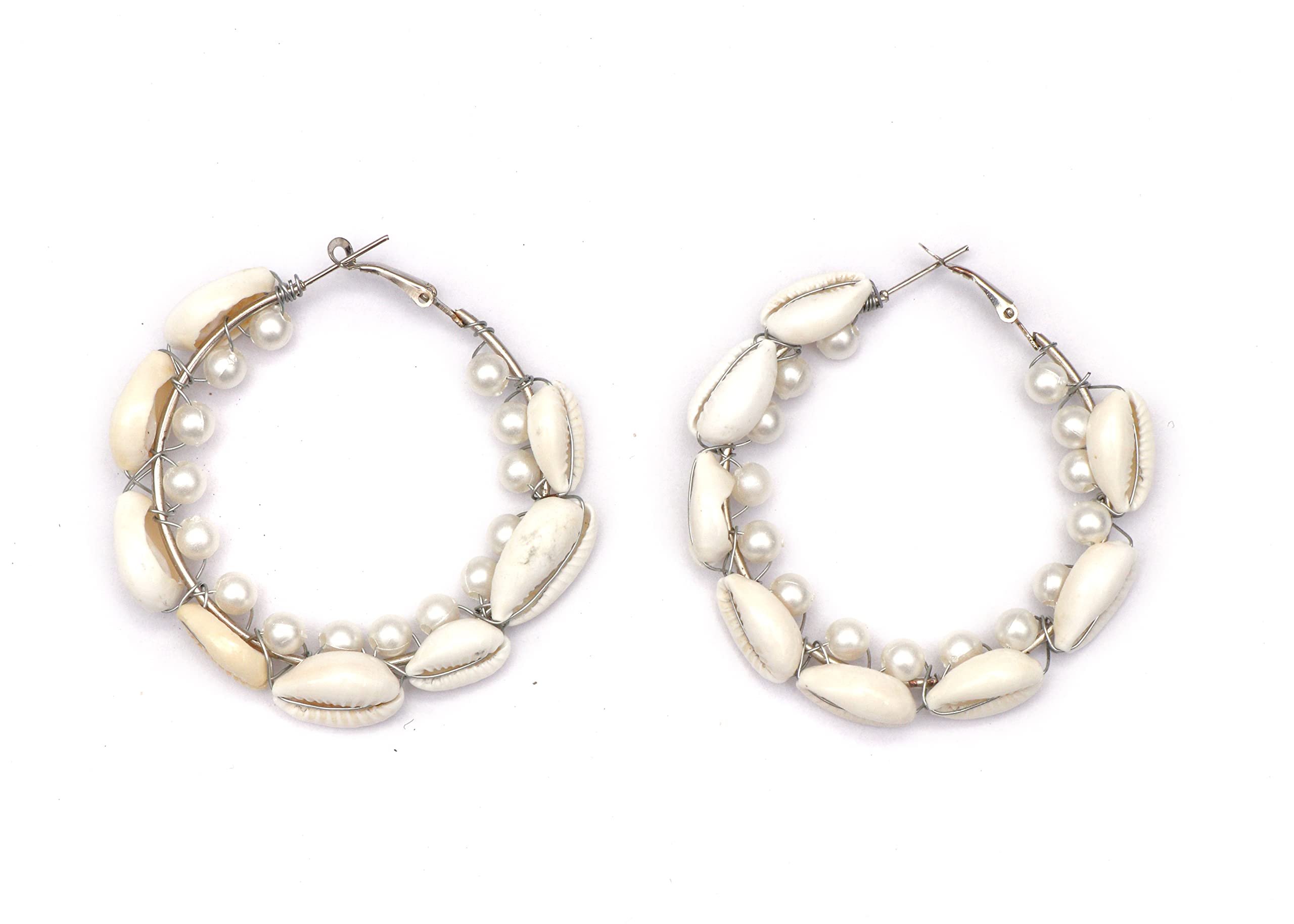 Shivarth White Sea Shell & Kodi Pearls Design Hoops Earrings for Women - Fancy & Trendy Party & Casual Kodi Earings for Girls & Women 1Pair (B0B4B464SR) Amazon Price History, Amazon Price Tracker