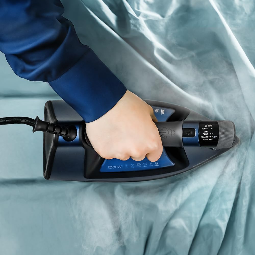 Cecotec Ferro Da Stiro a Vapore IronHero 3000 Sauna i-Pump. 3000 W. Thermoblock. Doppio Riscaldatore. Pompa Integrata. Suola Turbo Slide. Cyclo Clean. Antigoccia. 5 Programmi.