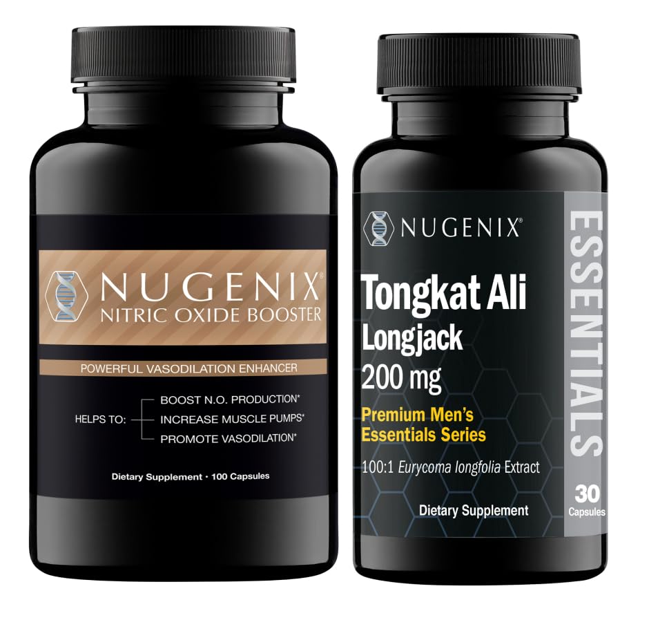 Nugenix Pré-treino com Óxido Nítrico e Tongkat Ali 200 mg 150 cápsulas