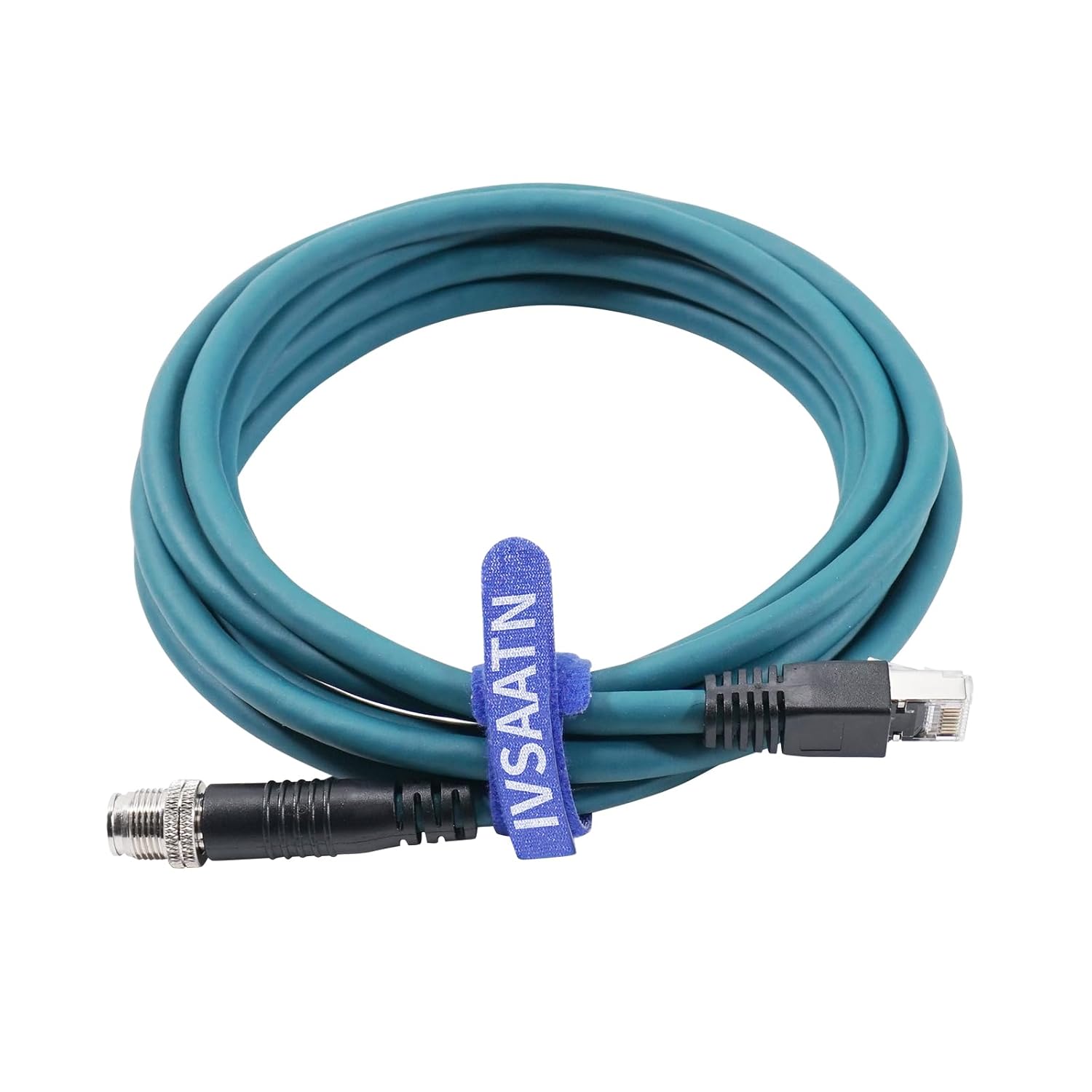 M12 Ethernet 8 Pin X-Code RJ45 CAT-7e GigE Cable for Cognex in Sight 9000 7000gen2 2000 Microscan Basler Camera Sensor Computer Switch（3M/9.84 Ft,Blue）
