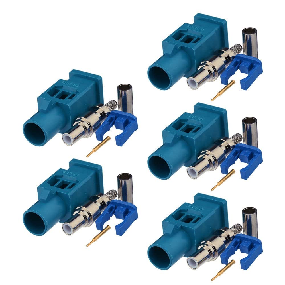 Fakra Crimp Plug Male Connector Waterblue /5021 Neutral Coding Long (pack of 5)-image-14