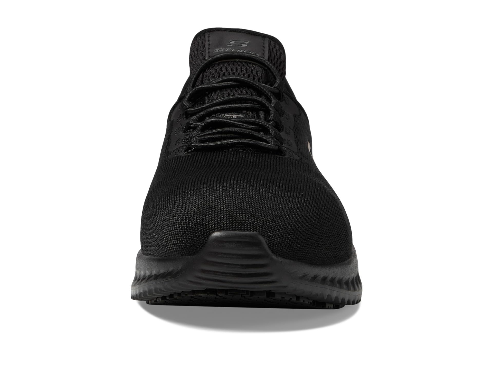 Skechers Damskie wsuwane buty robocze: Tilido - Ombray antypoślizgowe trampki bungee, Czarny, 38.5 EU
