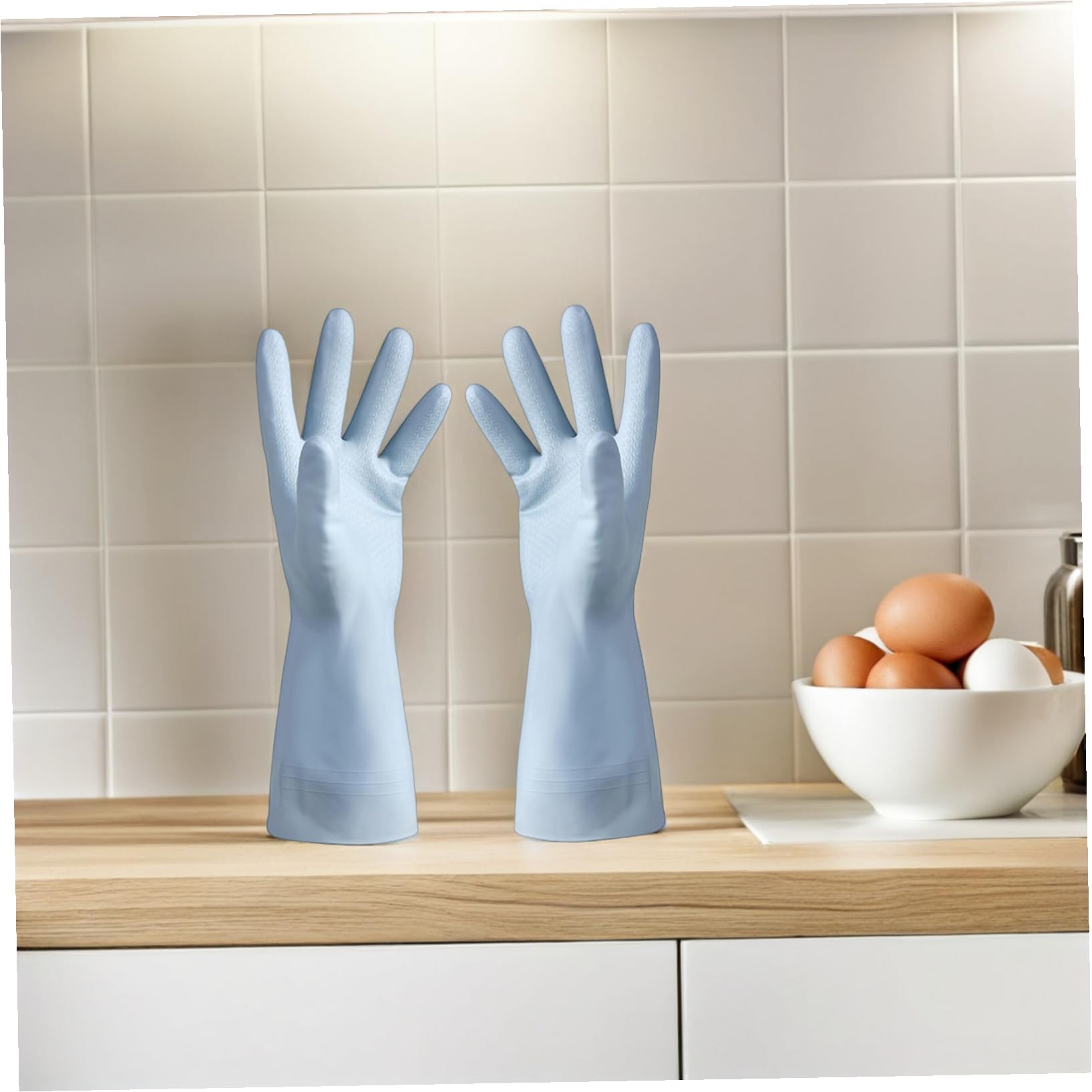 Gatuida 6paia Guanti da Cucina Impermeabili in PVC Pervare i Piatti Guanti per Pulizia Protettivi Riutilizzabili Antiscivolo Multiuso Morbidi e Confortevoli