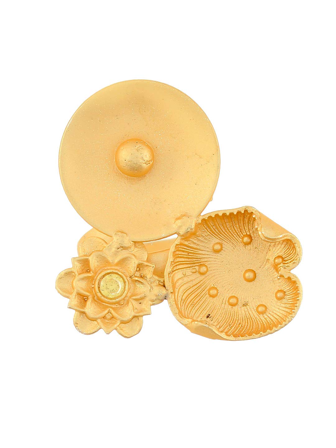 Silvermerc Designs Gold Plated Blossoming soul ring For Women & Girls