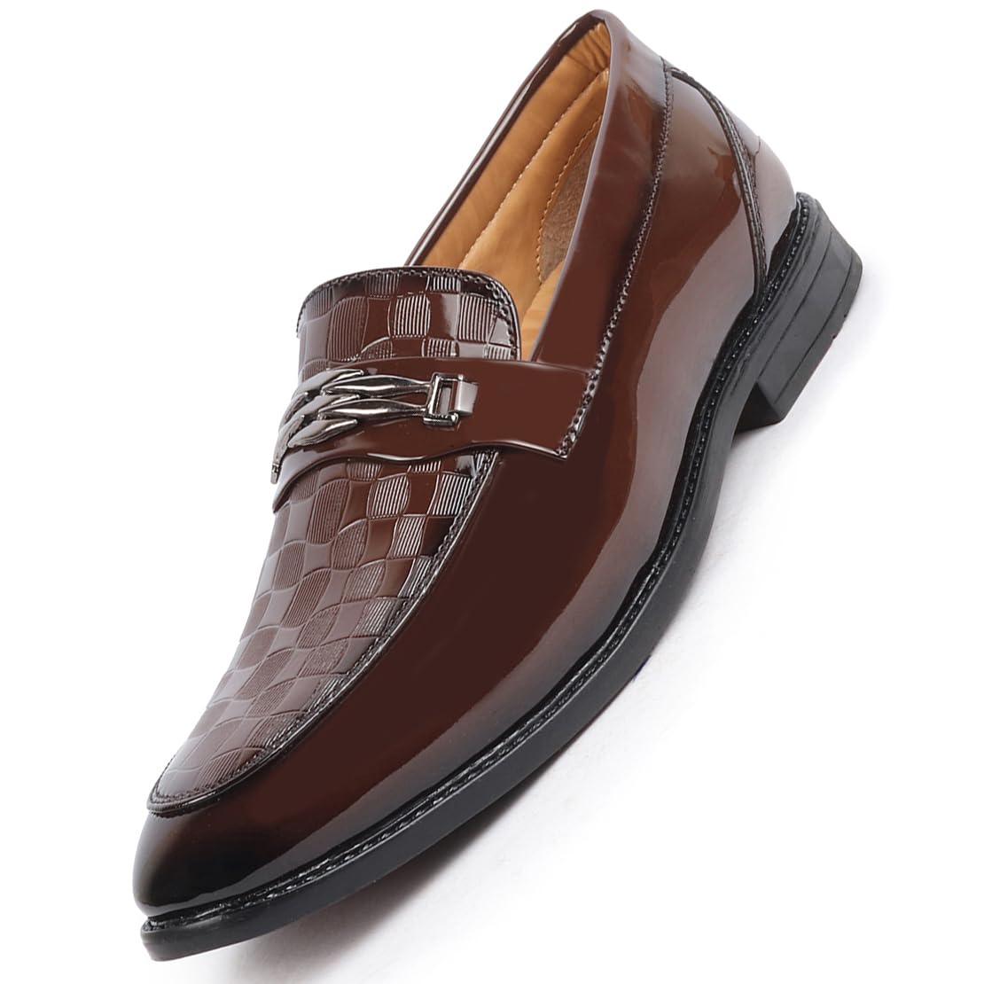 FAUSTO FST 3852 TAN-42 Mens Tan Patent Leather Party Loafers Slip On Shoes (8 UK) (B085VMYJXT) Amazon Price History, Amazon Price Tracker