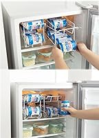 Vista 7 de Mural Art Estante organizador de bebidas para latas de cerveza de soda que ahorra espacio, estante de hierro resistente de doble capa