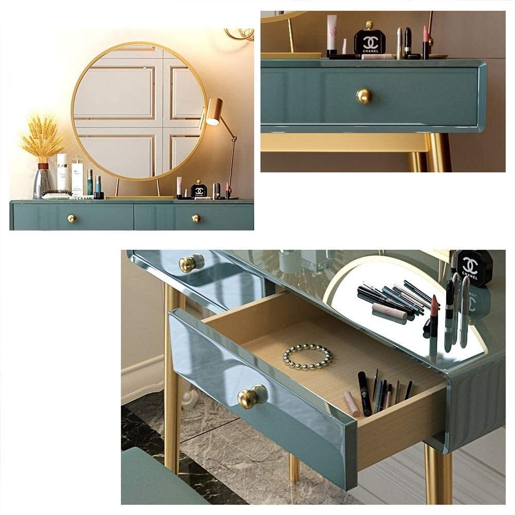 Stylowy czarno-biały zestaw toaletki z 2 dużymi szufladami - idealny do domowego makijażu i opatrunku - nowoczesny design (80 x 40 x 75 cm i 100 x 40 x 75 cm)