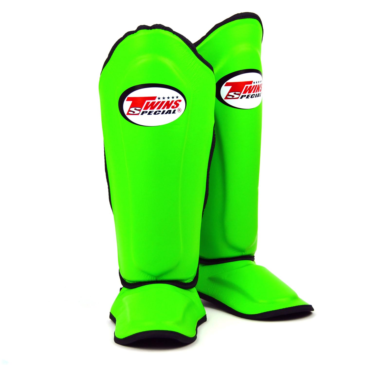 Twins Special SGL10 Genuine Leather Shin Pads, Double Padded - For Muay Thai, Kickboxing & MMA Training & Sparring (Green/Black, Small) โ image 1