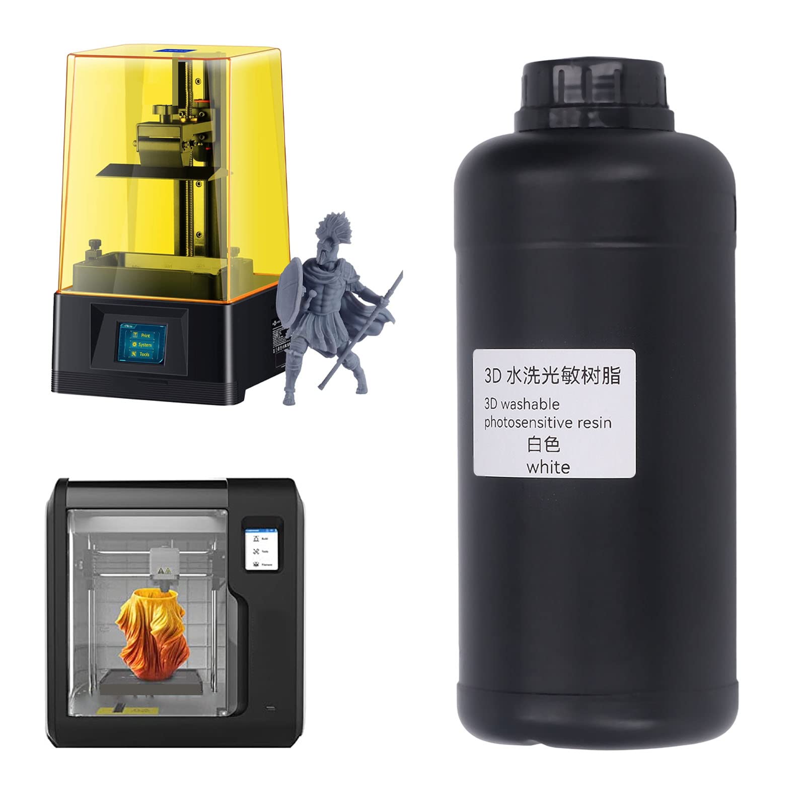 Resina per Stampante 3D 1000ml Resina Fotopolimerica Lavabile in Acqua Ad Alta Resistenza Fotopolimerizzabile Universale per LCD DLP (Bianco)