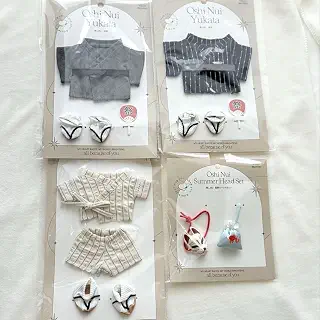 3coins ぬい服 浴衣 甚平 小物 4点セット スリコ