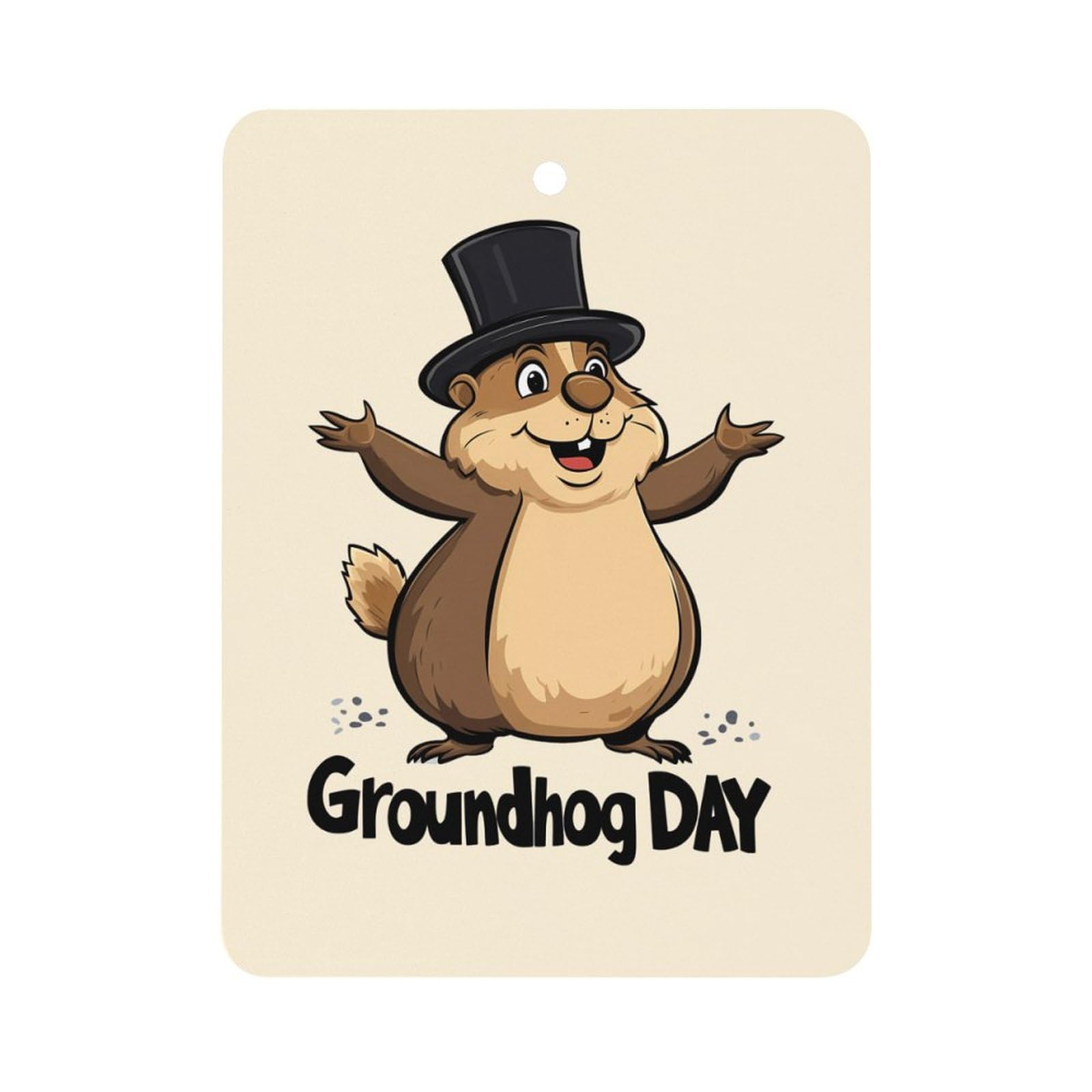 Happy Groundhog Day Car Air Freshener Hanging Aromatherapy Tablets for Car Accessories Square