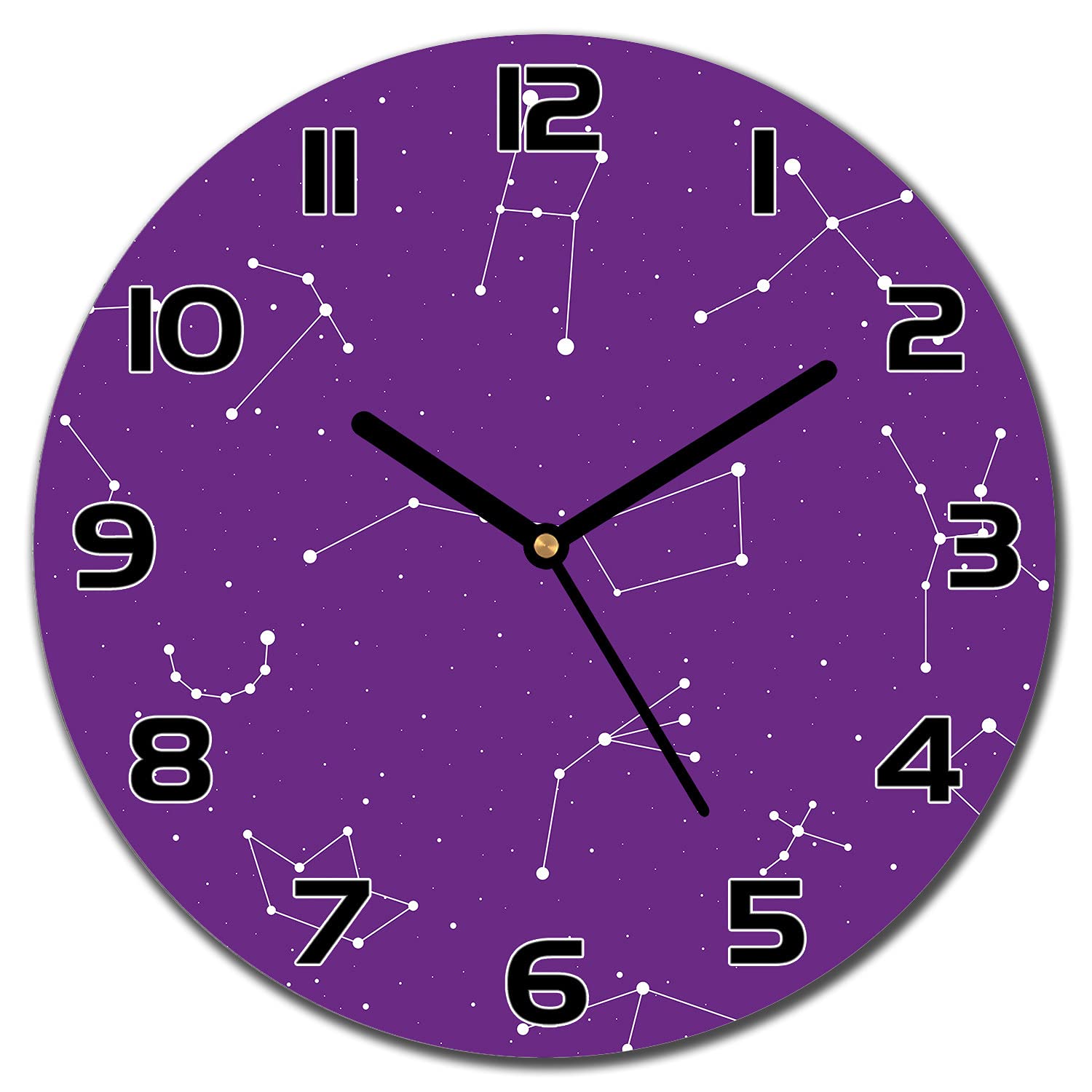 Horloge en verre de cuisine moderne de 30cm avec impression murale Sky Night