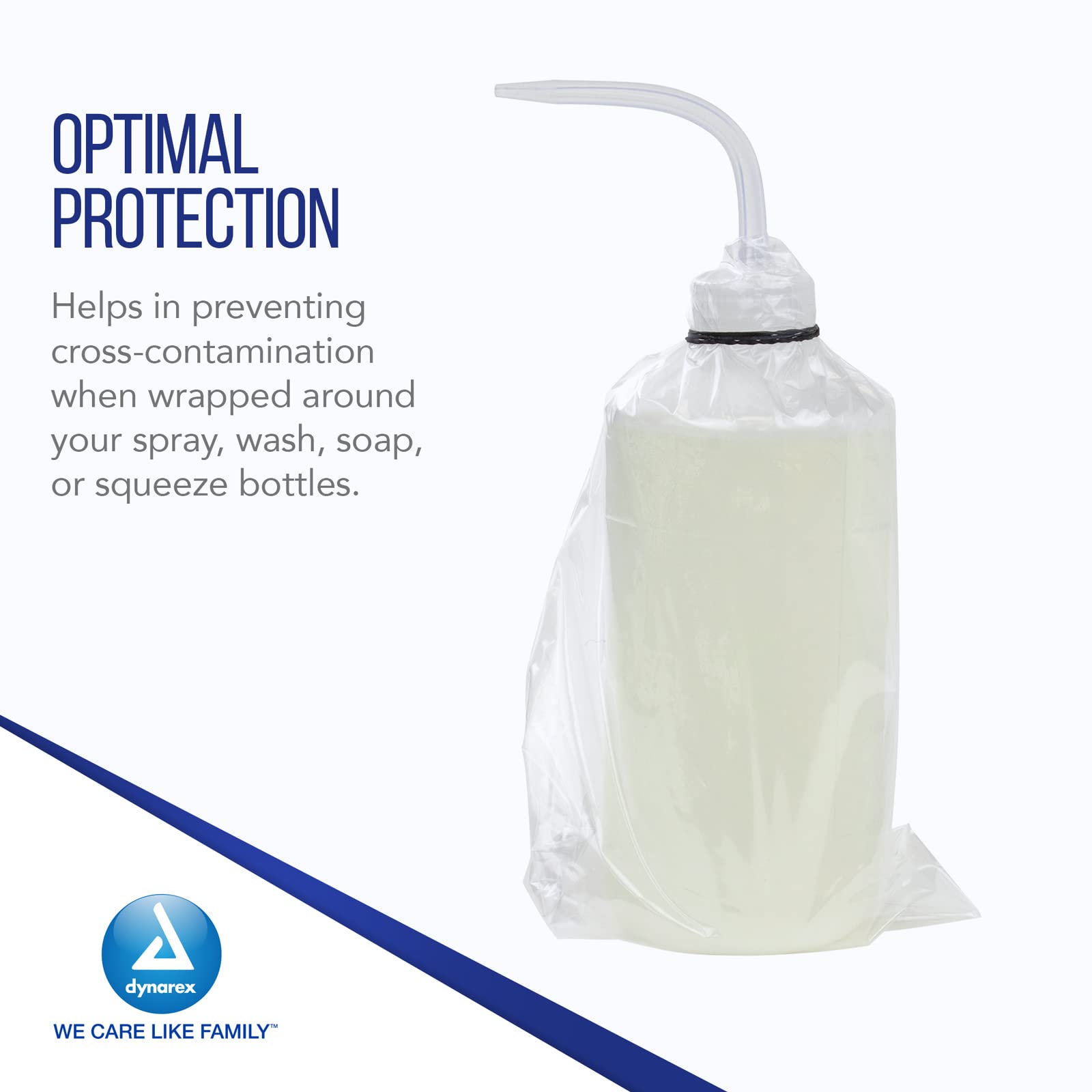 Dynarex Bottle Covers, Transparent Disposable Plastic Bags for Protecting Bottles, Non-Sterile & Latex-Free, Medium 6x8, 1 Box of 500 Bottle Covers (Packaging May Vary)