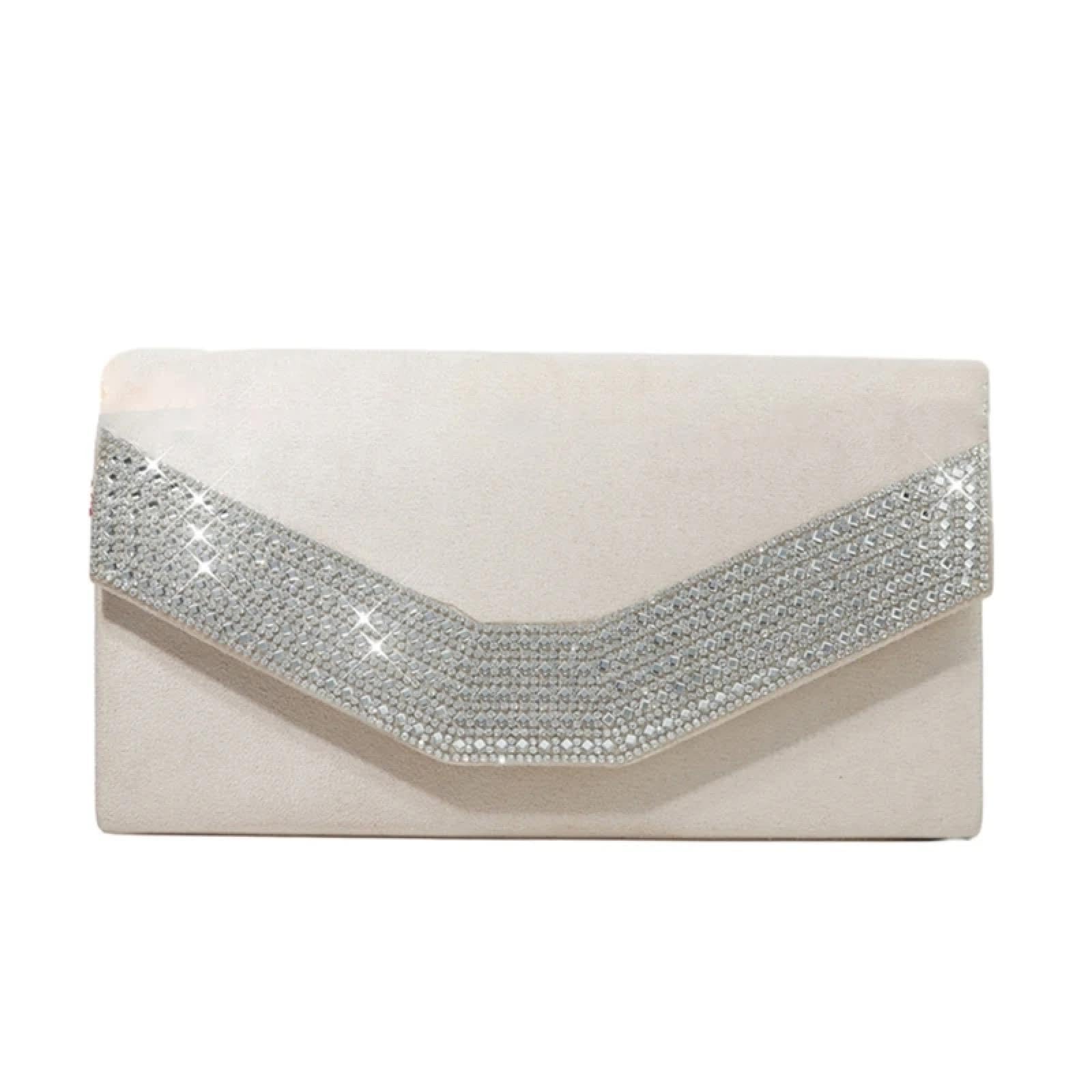 Pochette Donna Elegante Borsa da Sera in Velluto Glitterato da Donna Borsa da Ballo Borsa A Mano Borsa A Tracolla con Catena da Sposa