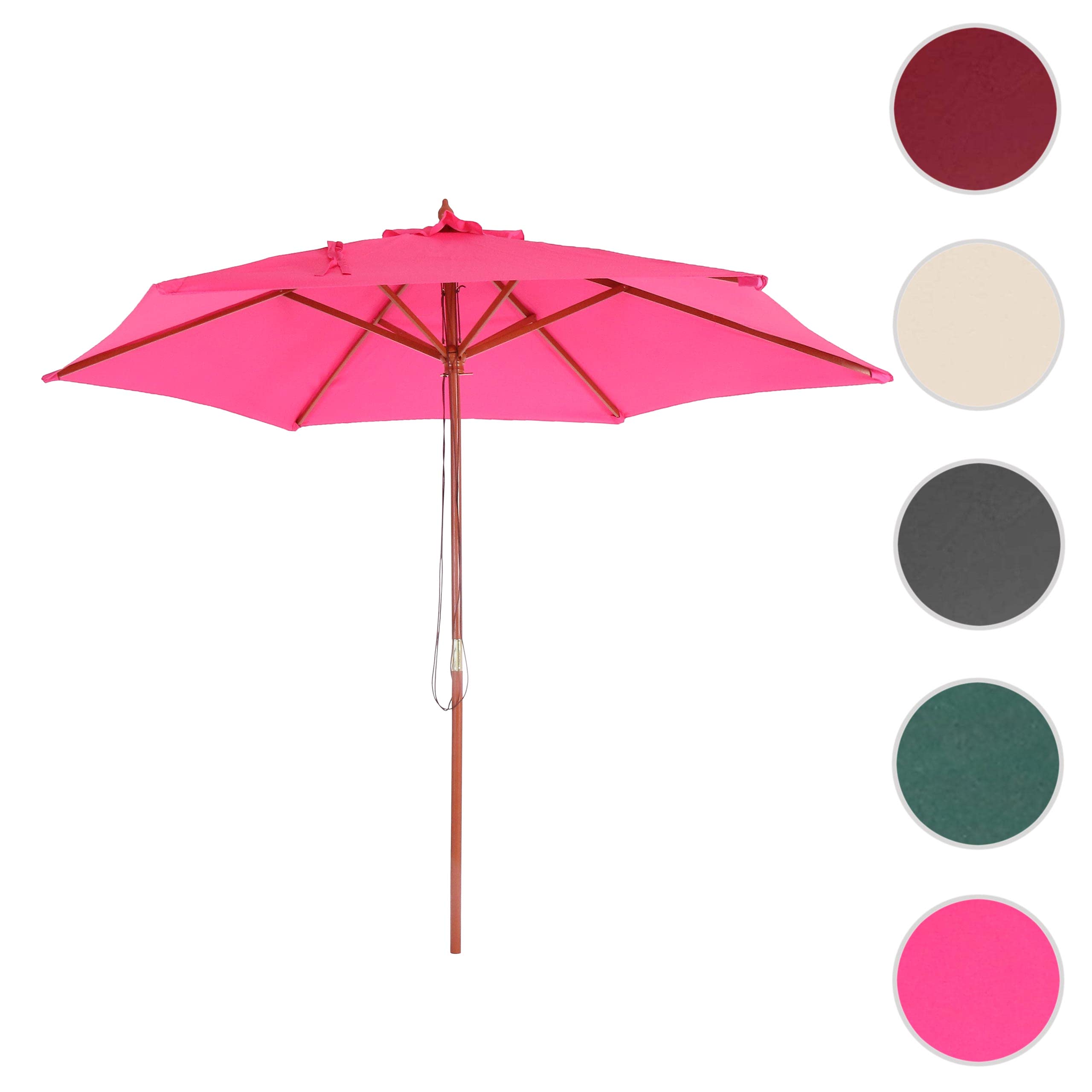 Mendler Sonnenschirm Florida Ø 3m Polyester/Holz