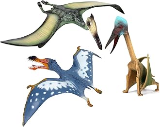 EOIVSH 3-Pack Realistic Flying Dinosaur Figures - Pterosaur, Pterodactyl & Pteranodon - Educational Toy, Great for Collection, Gifts & Party Favors