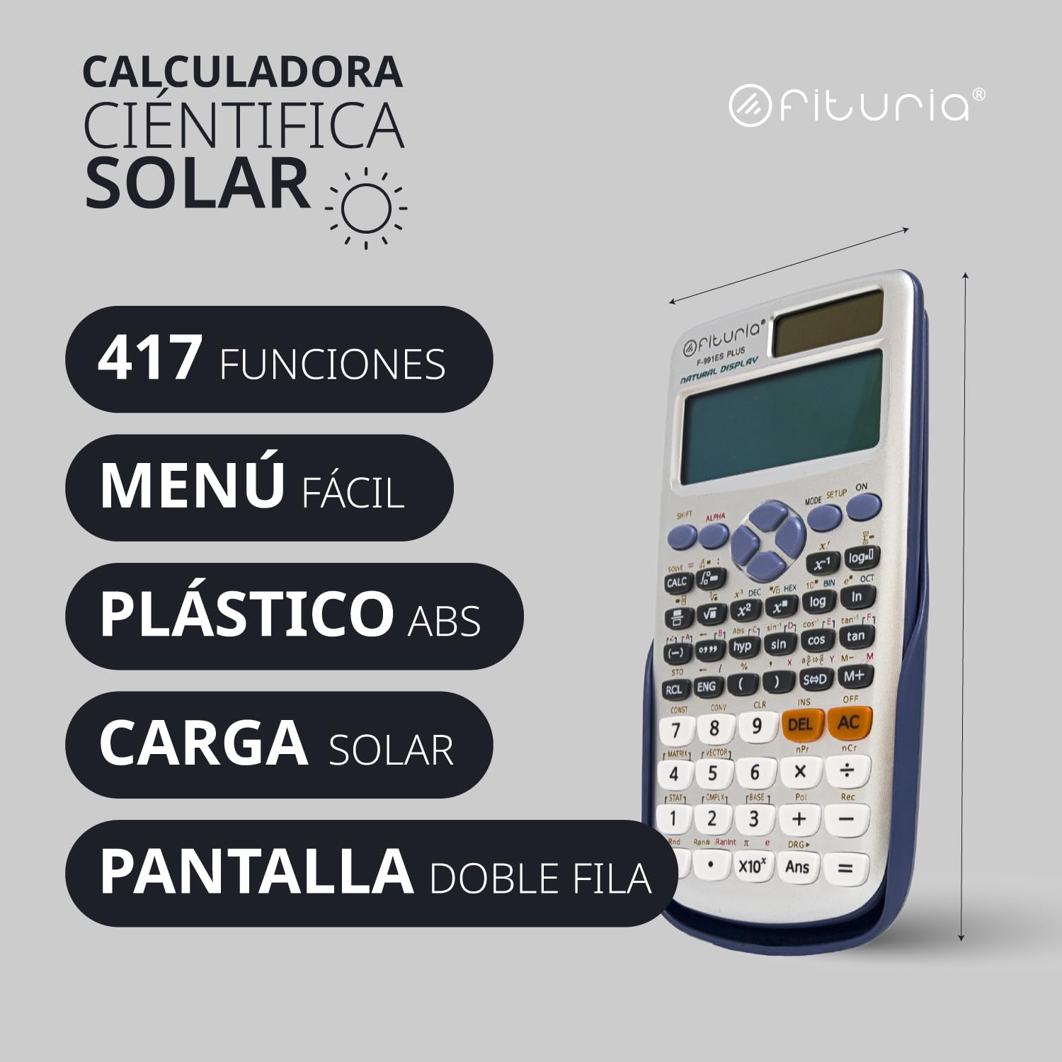 Calculadora Científica de 240 Funciones con Tableta Inteligente con Bateria Color Blanco 8Gs