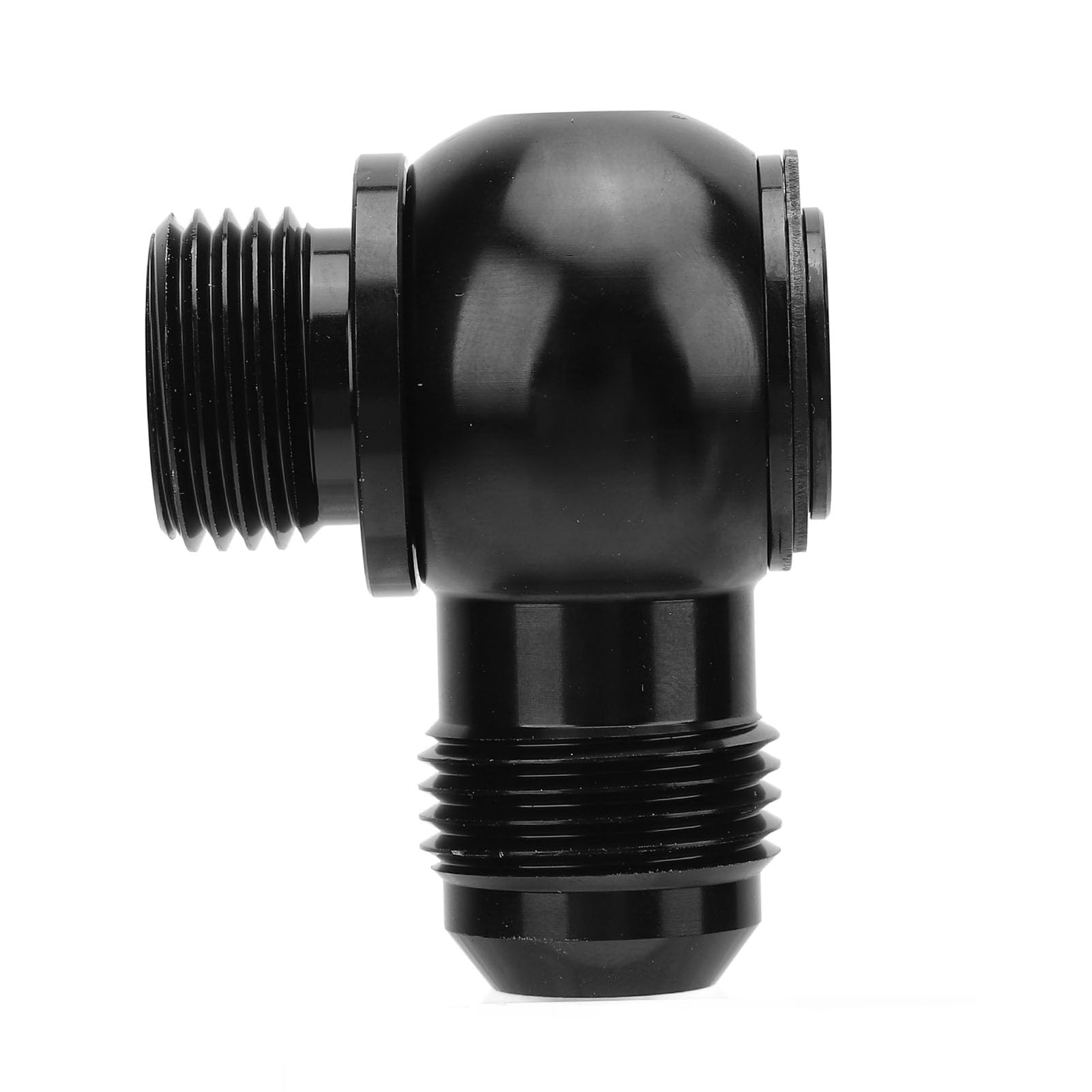 AN-10 to 1/2in NPT Banjo Adapter Fitting Aluminum Alloy Black High Load Capacity Banjo Adapter