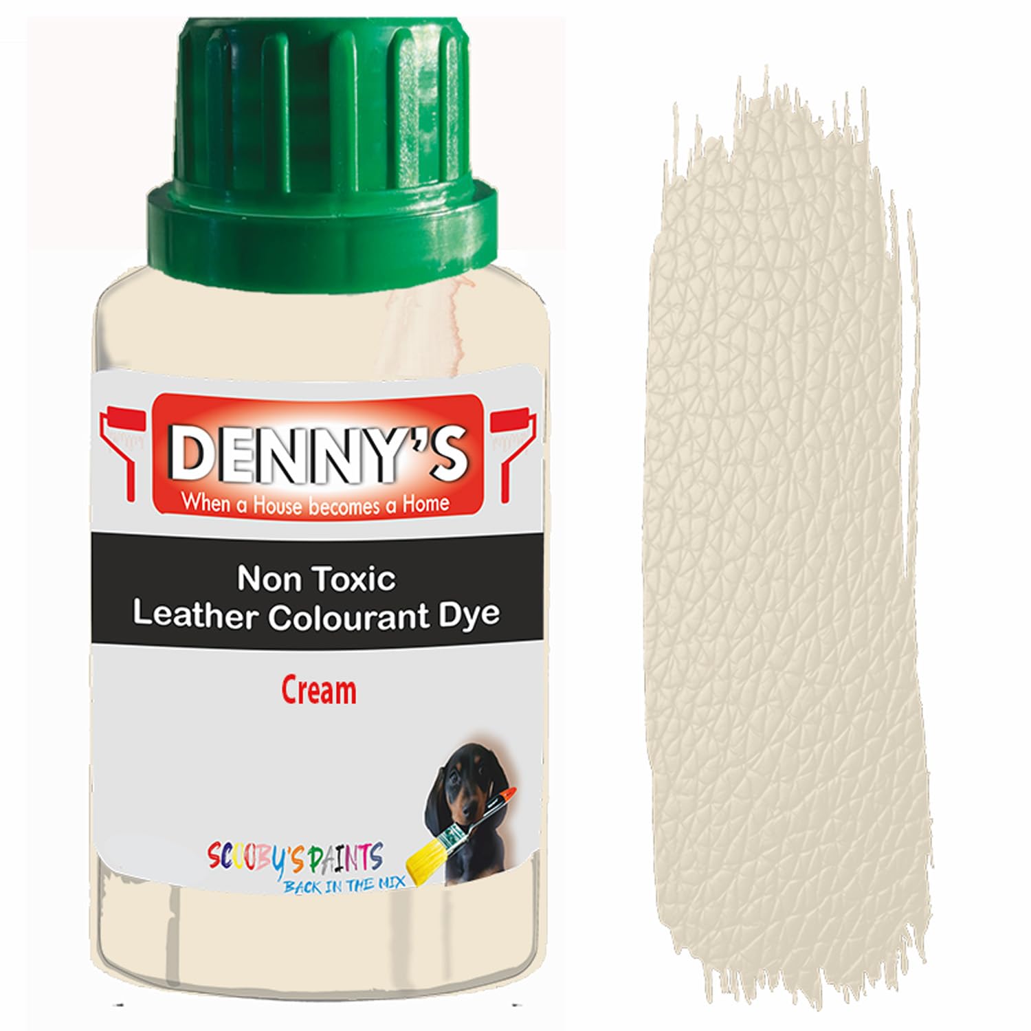 All in One Leather Colourant Self Seal Leather Dye Repair Paint for Furniture, Sofas, Car Seats (Cream, 1 Litre Bottle)