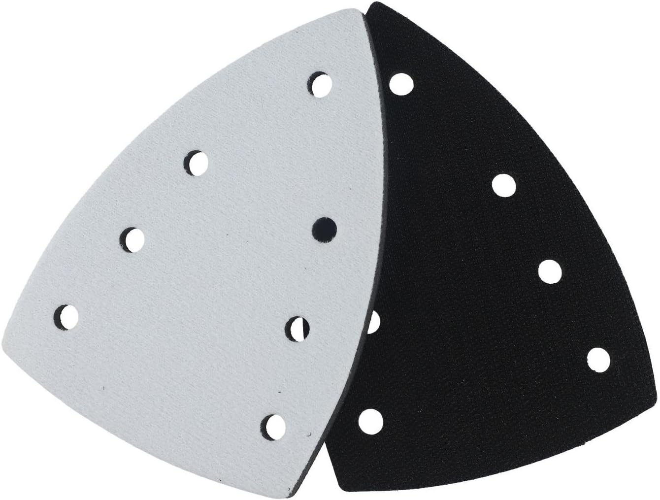 2 Pack Triangle Sanding Pads 3.94'' x 5.9'' with 7 Holes Hook-and Loop Backing, EVA Polishing Buffing Pads fit for Most Sanding Discs for Woodworking and DIY Projects
