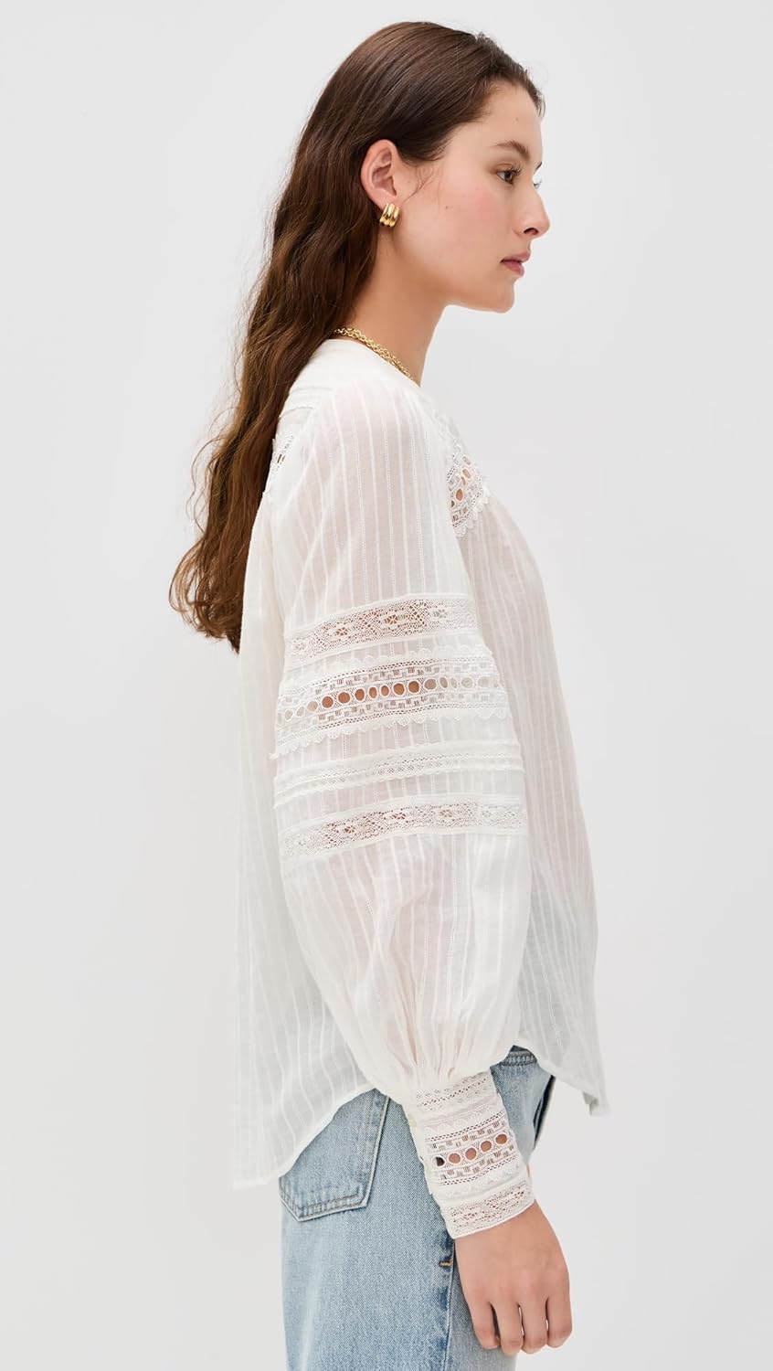 L'AGENCE Women's Kiera Trim Blouse - Image 4