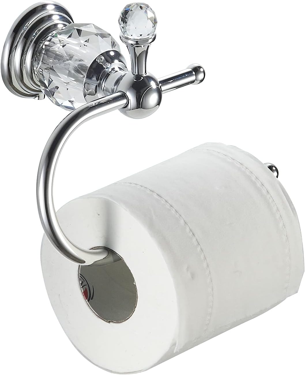 Crystal Toilet Paper Holder, Polished Chrome Tissue Paper Holder Silver Bathroom Toilet Roll Hanger Wall Mounted Brass