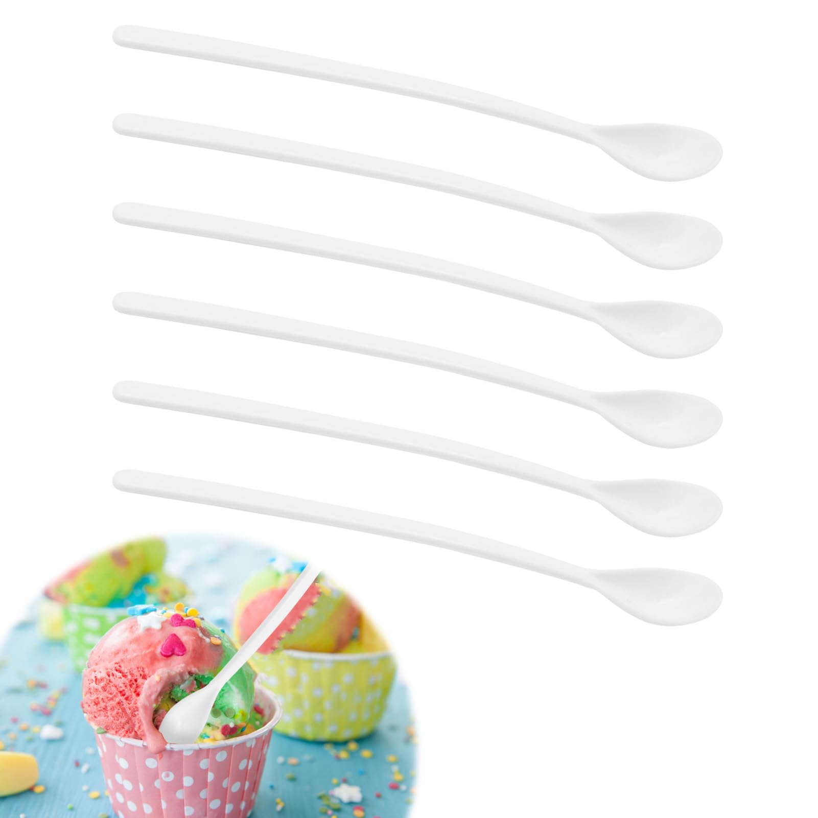 Set 6 Cucchiai Da Uovo In Plastica - 11.5cm, Per Colazione, Dessert E Cucina - Foto 7