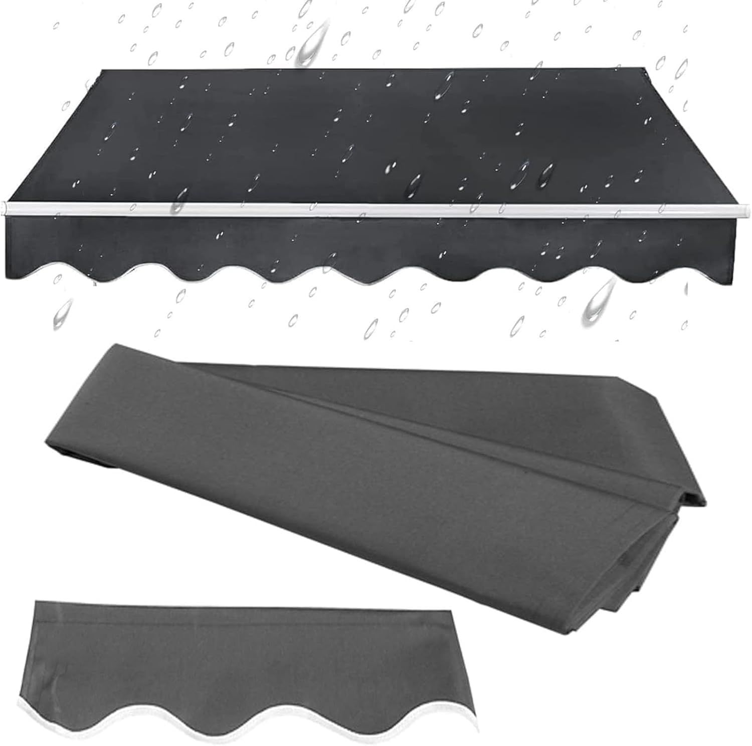 Tela de reemplazo toldo retráctil de poliéster impermeable gris de 5 metros