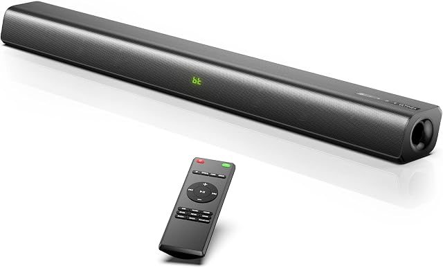 ULTIMEA 120W Soundbar, Sound Bars for TV, Bass Adjustable, 6 EQ Mode Surround Sound System, LED Display, Bluetooth 5.0 Speaker for 4K & HD TV, HDMI-ARC/USB/Optical/AUX