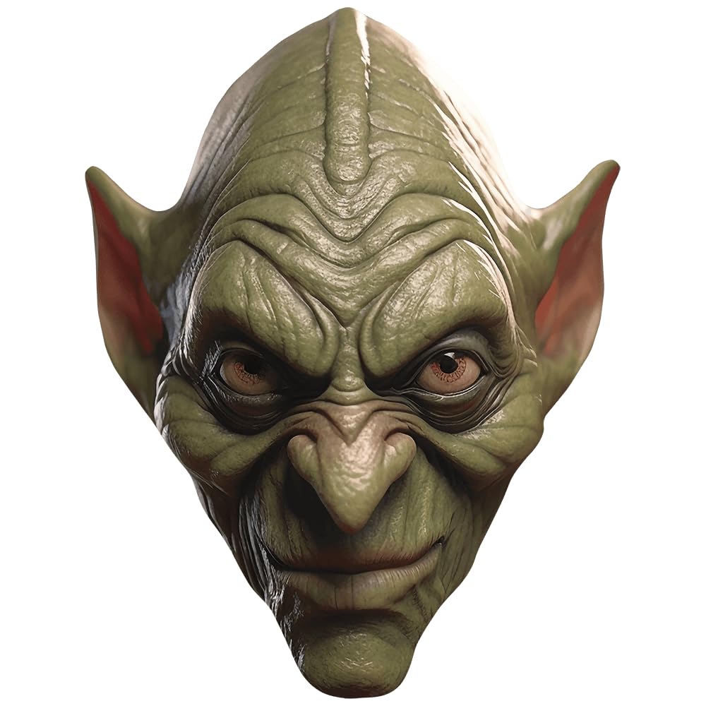 Celebrity Cutouts Lifelike Halloween (Smiling Goblin) Celebrity Mask, Flat Card Face, Fancy Dress Mask