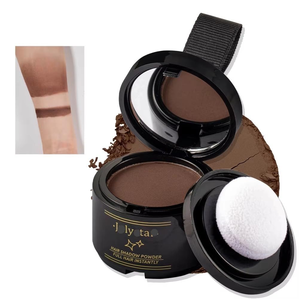 My Colors Hairline Powder Root Touch Up Hair Powder, Helps Cover Grey Roots & Bald Spots Instantly, Highly Pigmented Hairline Shadow Root Cover Up Hair Toppers for Women & Men (BROWN, 4g)-image-49