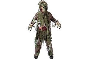 Deluxe Skeleton Living Dead Zombie Costume for Halloween Kids Monster Role-Playing