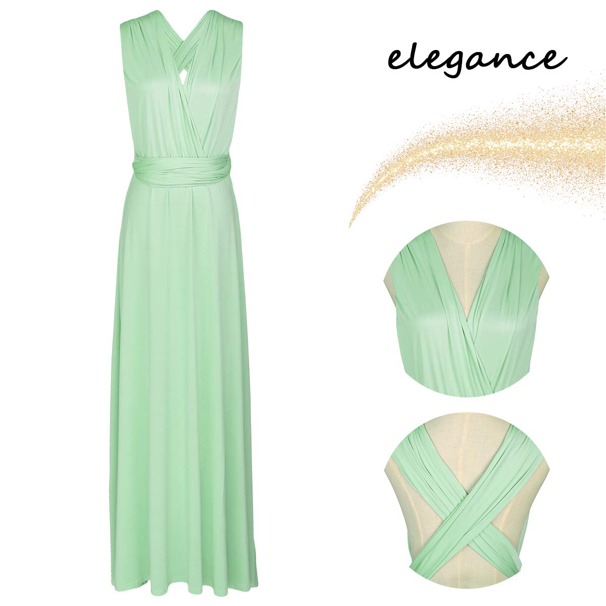 Vestido de dama de honor convertible para mujer