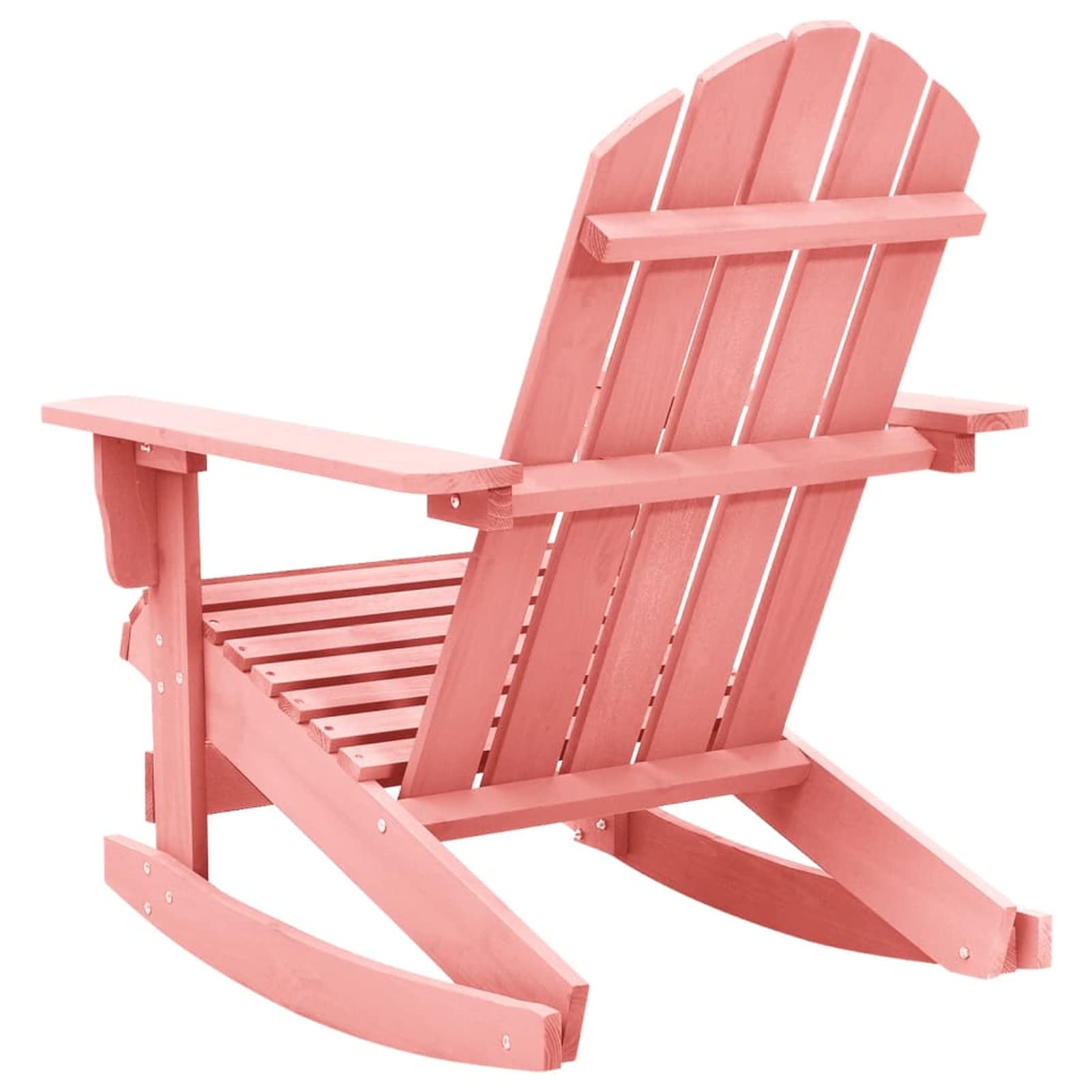 LAPOOH Ogrodowy fotel bujany Adirondack z litego drewna jodłowego różowy, krzesło Adirondack, krzesło ogrodowe, siedzisko na patio, krzesło zewnętrzne-315887