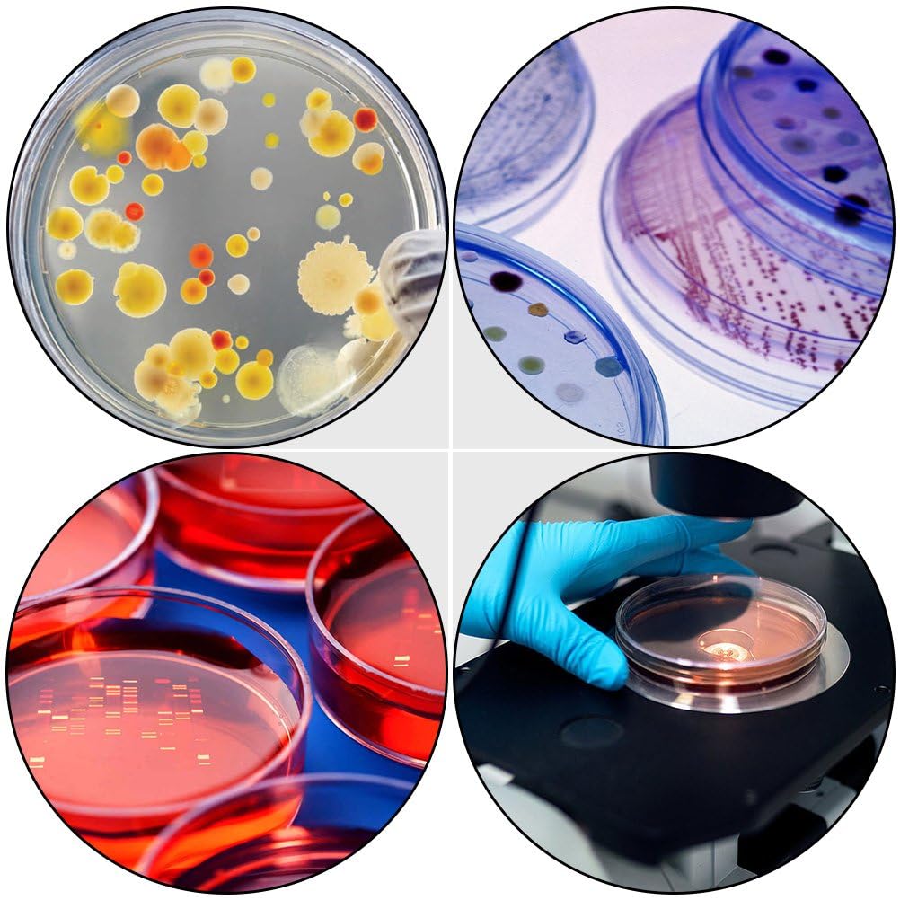 90mm Petrischalen Sterile, 20 Stück Kunststoff Petrischale, Labor kulturschale, Sterile Bakterien-Petrischalen mit Deckel, mit 3ML Pipette Dropper, für Laborkultur Bakterienhefe