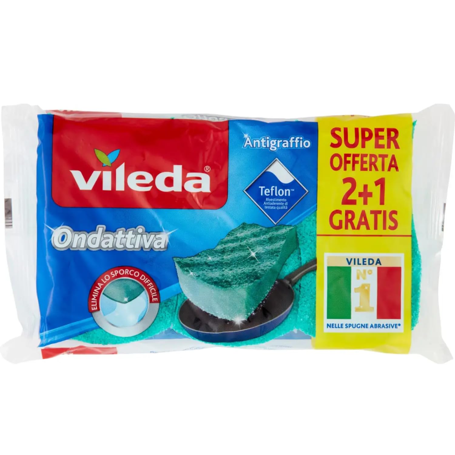 Spugna mille usi onda attiva per superfici delicate e resistenti – Confezione 2+1 pezzi kit con Spugna Brandizzata SPESA & RISPARMIO Inclusa – Variazioni 4/8/12 Pezzi (4)