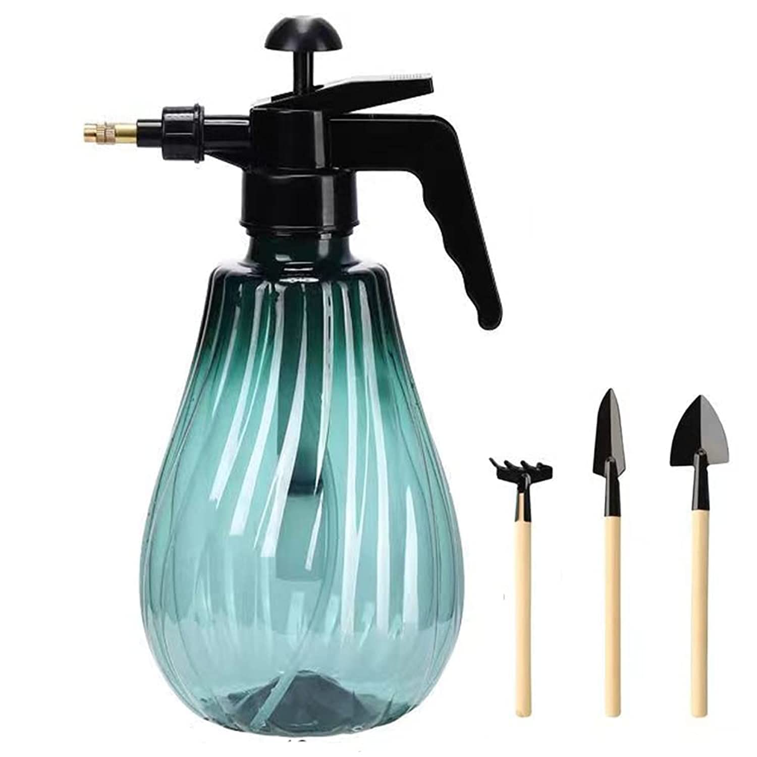 SHENGYI Handheld Garden Pump Sprayer, 1.5L with 3 Pieces Planting Tool Set