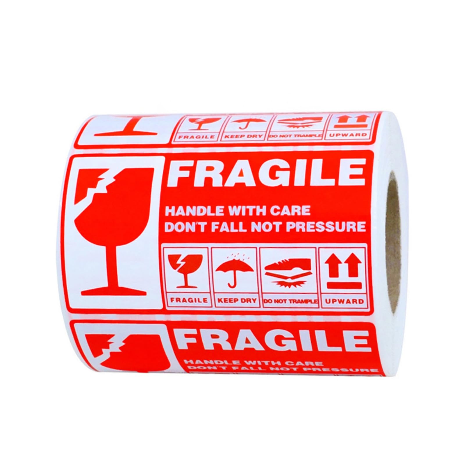 SHINEOFI 900 Pièces Autocollants Fragile, 13x7cm étiquettes d'avertissement Fragile Avec Inscription En Anglais, Taille Autocollant rouge