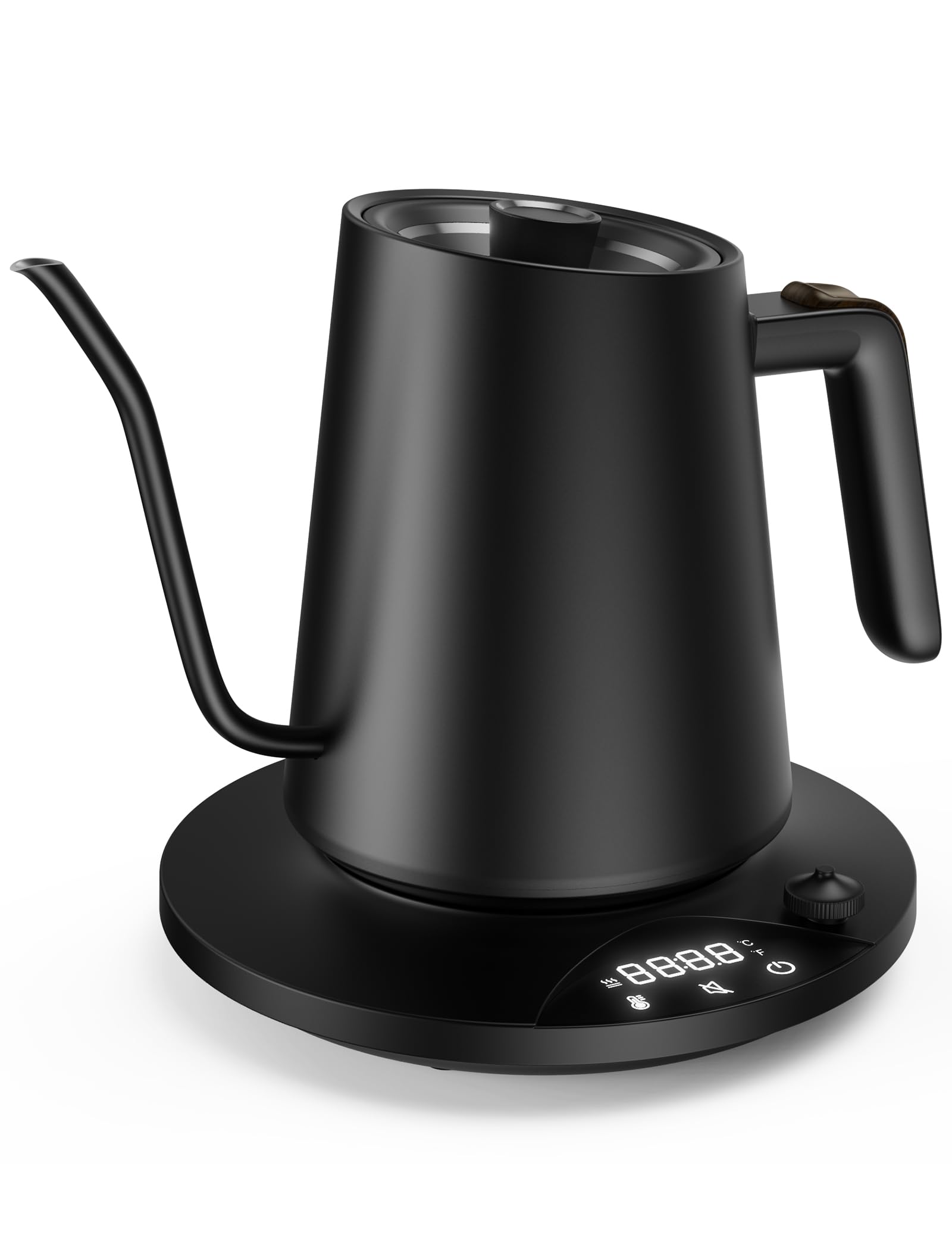 Schwanenhals Wasserkocher,1200W Elektrischer Kaffeekessel aus Edelstahl,Temperatureinstellung mit 24H Wärmefunktion,für Filterkaffee und Tee