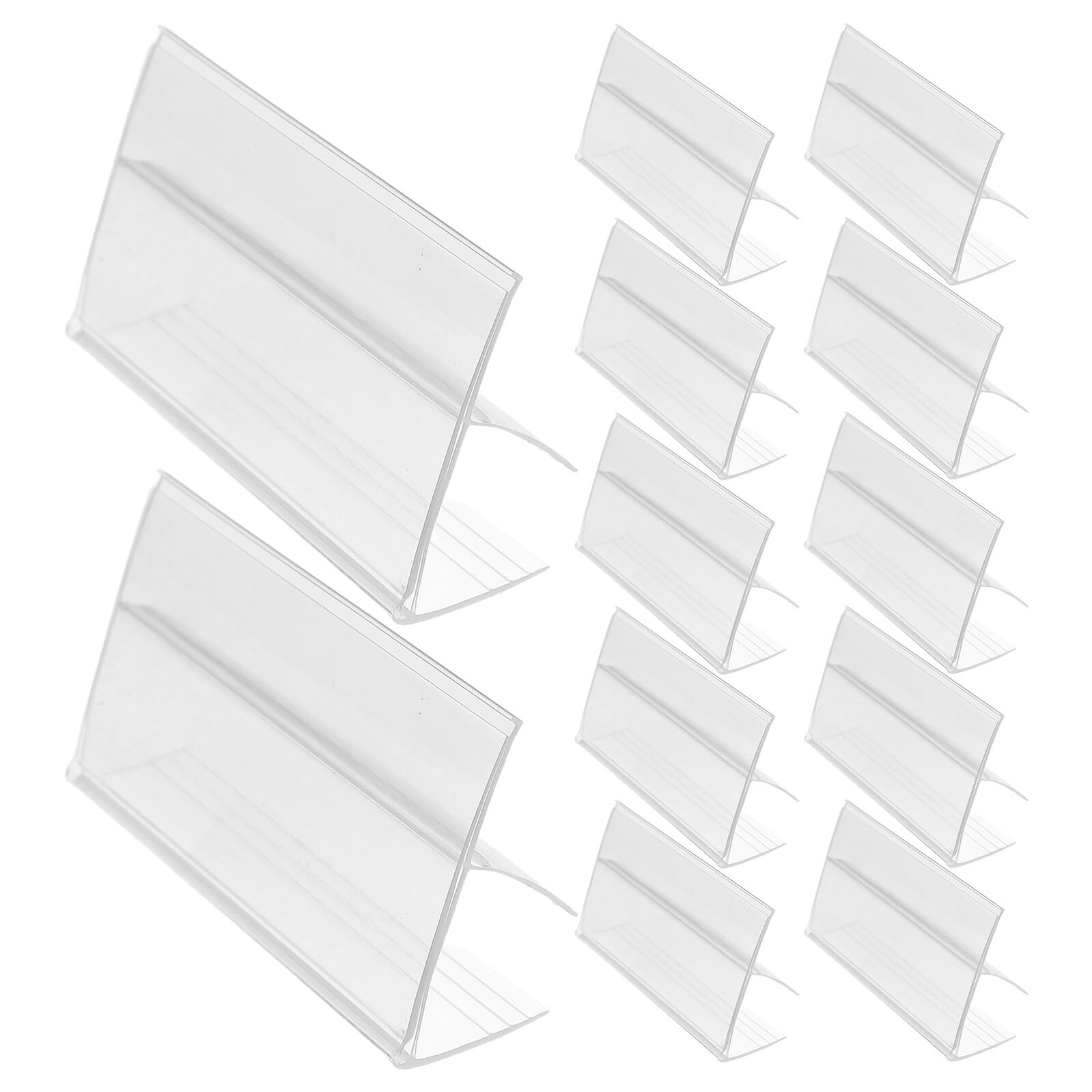 GALPADA 100 pezzi Porta Etichette Trasparente PVC per Scaffali con Clip Flessibile Supporto Cartellini Prezzo Riutilizzabile per Negozi Supermercati Retail