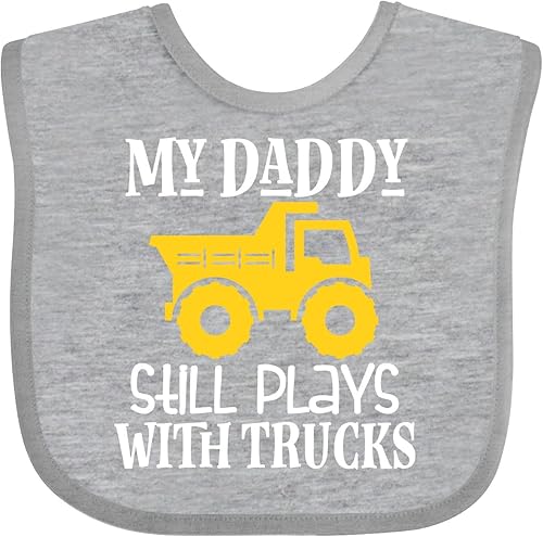 Miniatura 1 de Inktastic Construction My Daddy Still Plays with Trucks - Babero para bebé