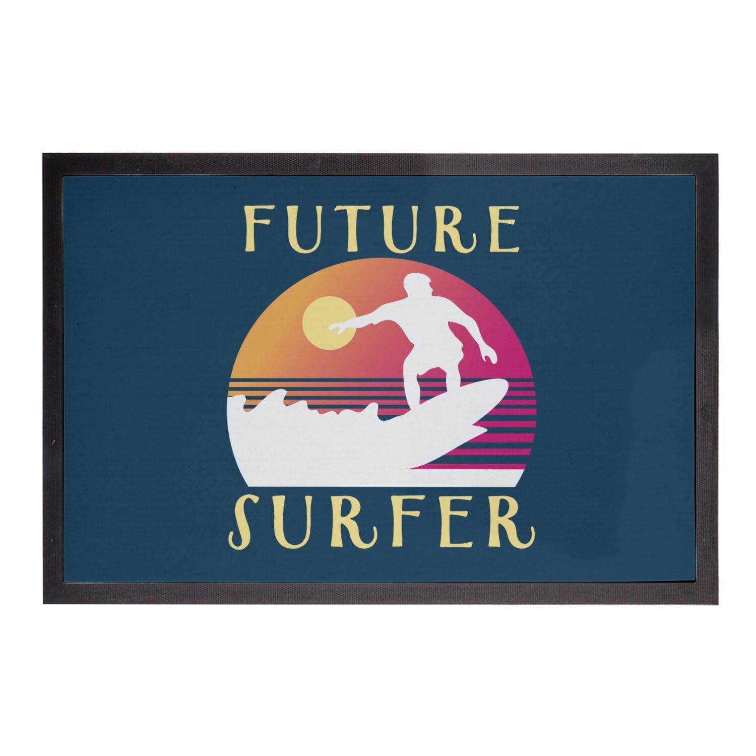 Paillasson bleu future surfer 60x40cm idéal pour une entrée de maison de plage branchée