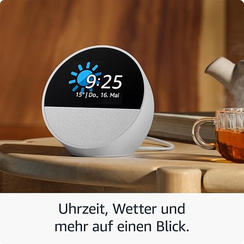 Amazon Echo Spot (neueste generation), smarter Wecker mit sattem Klang, Schwarz, mit Alexa+ Early Access - 3