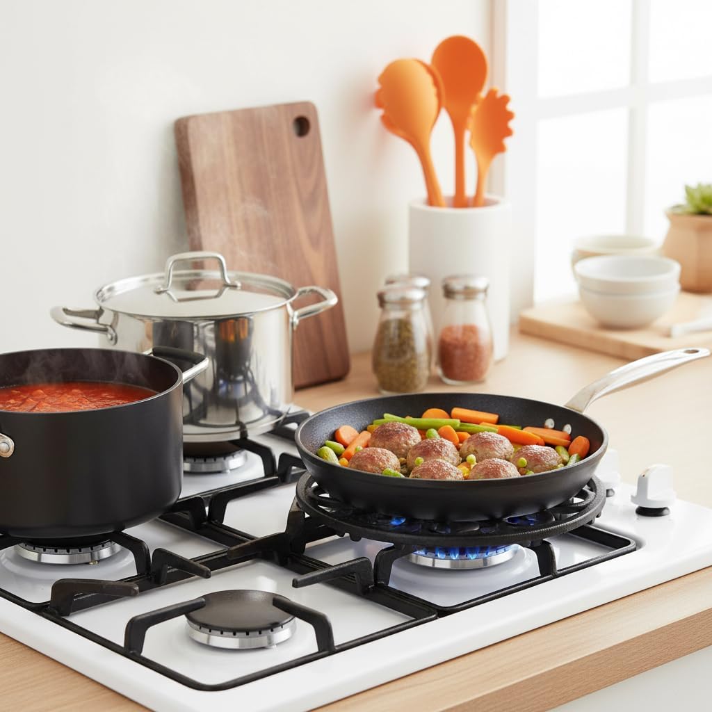 Supvox® Cast Iron Wok Ring Non Slip Gas Stove Rack Universal Pan Support Stand for Cooktop Range