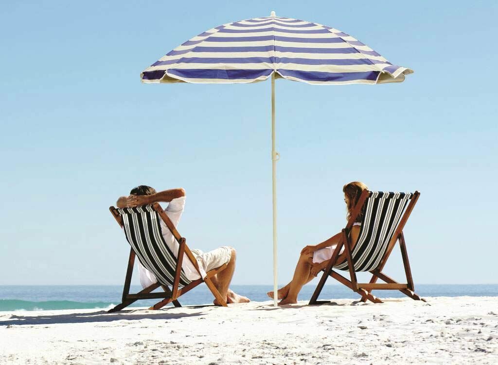 Unibos Have Duty Garden Beach Patio Tilting Tilt Multi coloured Umbrella Parasol Sun Shade Protection (UPF43 Blue)