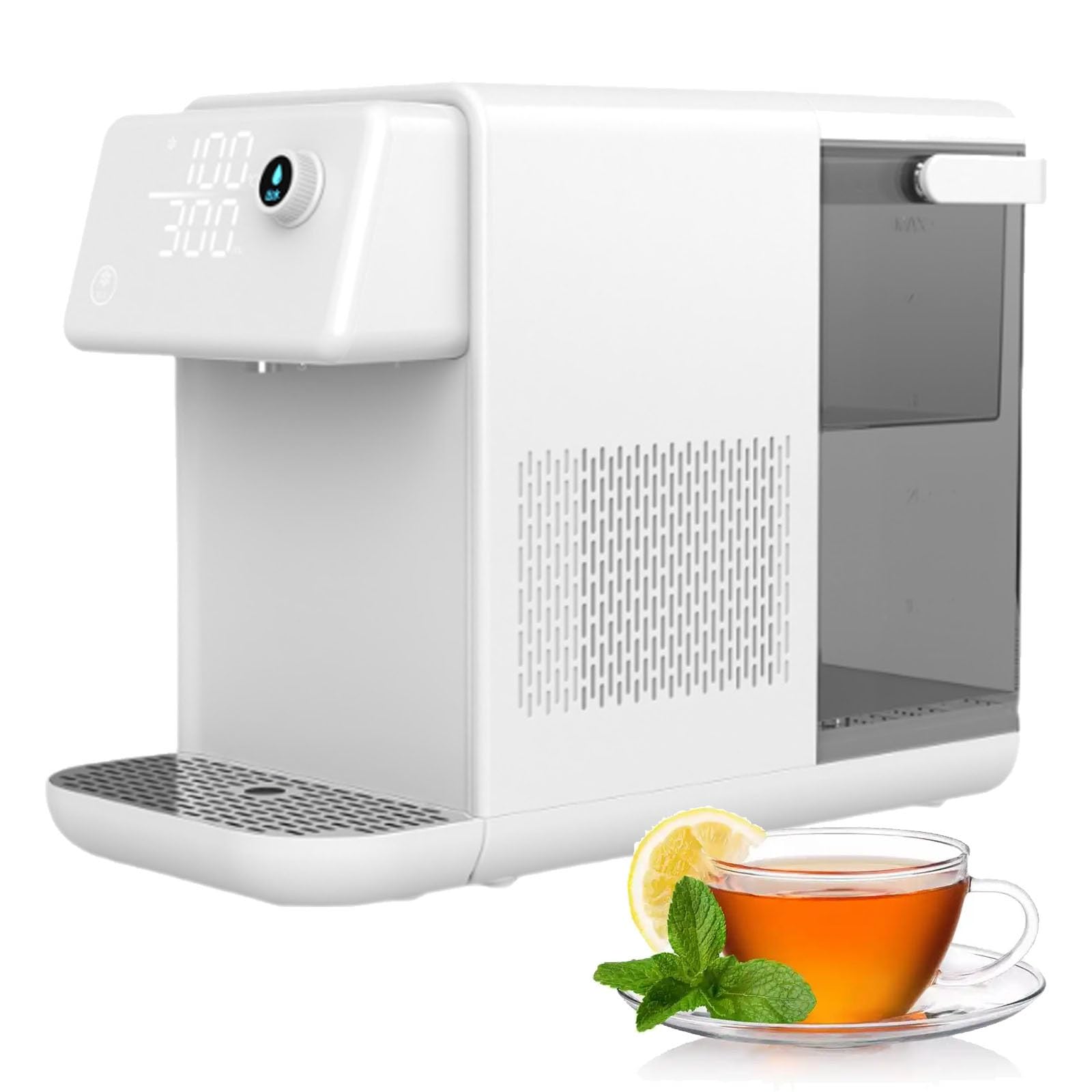 Dispensador de agua con pantalla táctil LED, ajustes de temperatura de 25 a 100 °C, 8 tamaños de taza, funcionamiento silencioso, perfecto para uso doméstico u oficina