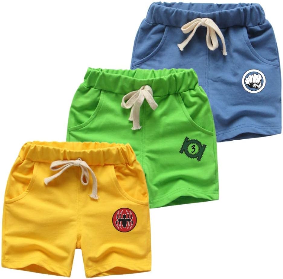 KYDA KIDS 100% Cotton Printed Shorts for Boys and Girls - Regular Fit (Pack of 3)
