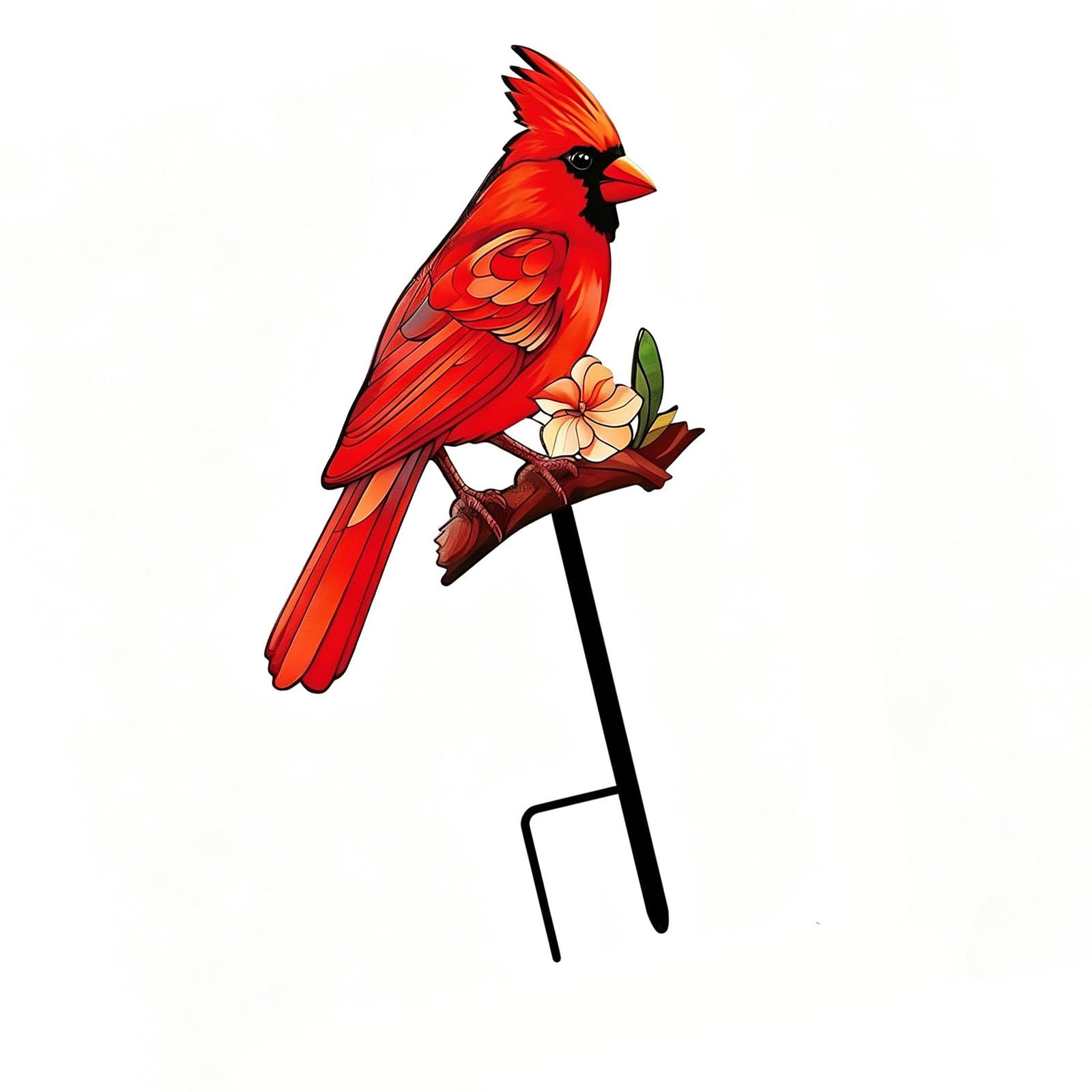 PANGBOER Iron Bird Garden Stake Ornament for Yard Patio Memorial Decor Set of 1 Red Decorative Iron Bird Stake