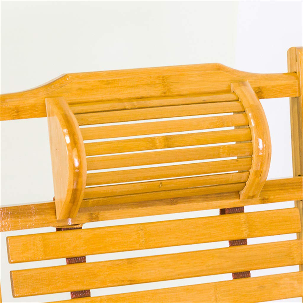 Silla Mecedora de jardín Sillón reclinable Plegable de bambú Reposabrazos Ajustable for Exteriores Silla Hamaca Plegable de Gravedad Cero, con reposapiés Acolchado de púrpura Máx. 150 kg