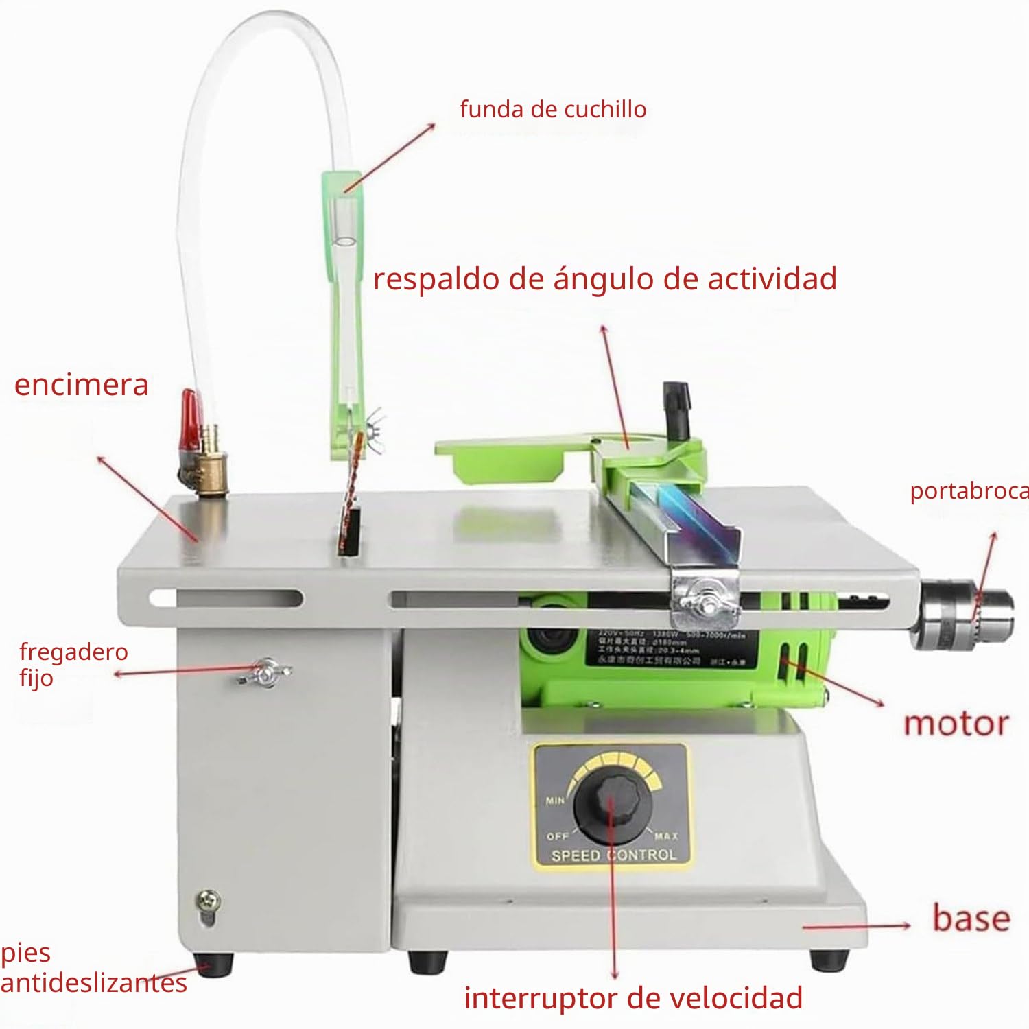 Máquina de facetado de Gemas, pulidora de Rocas, Equipo lapidario, pulidora de Joyas, máquina cortadora de Gemas, Amoladora lapidaria, pulidora para Joyas de Piedra de Jade y Gemas